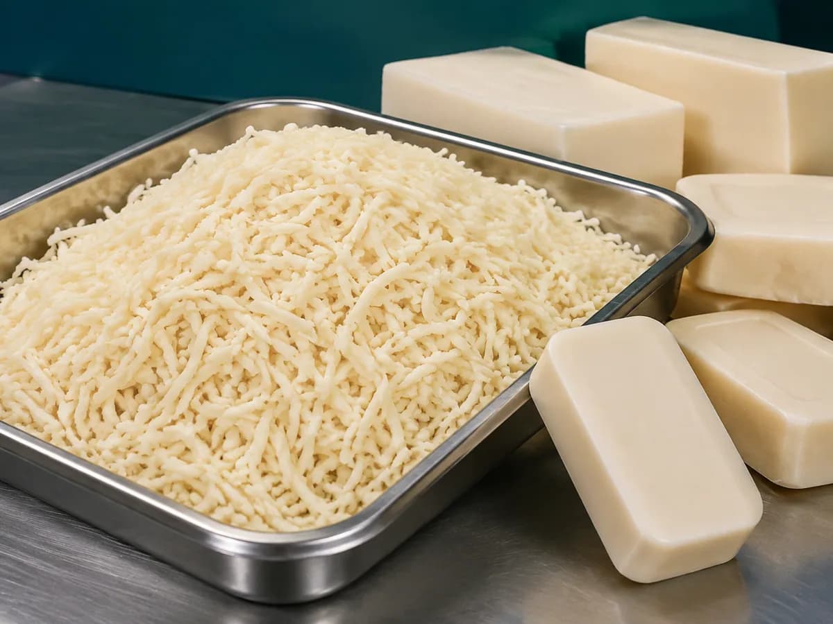Soap noodles material samples