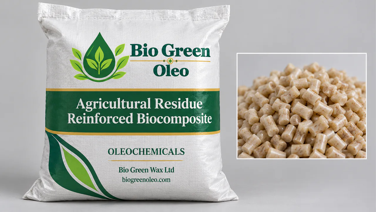 Agricultural Residue Reinforced Biocomposite – Bio-Based Specialties product from Bio Green Oleo