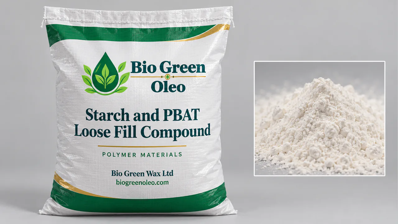 Starch and PBAT Loose Fill Compound – Bio-Based Specialties product from Bio Green Oleo